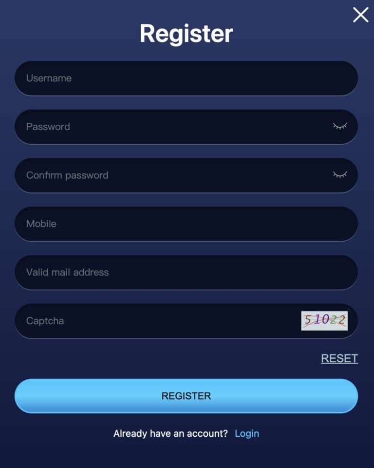 Fortunes Edge Gaming Register Page